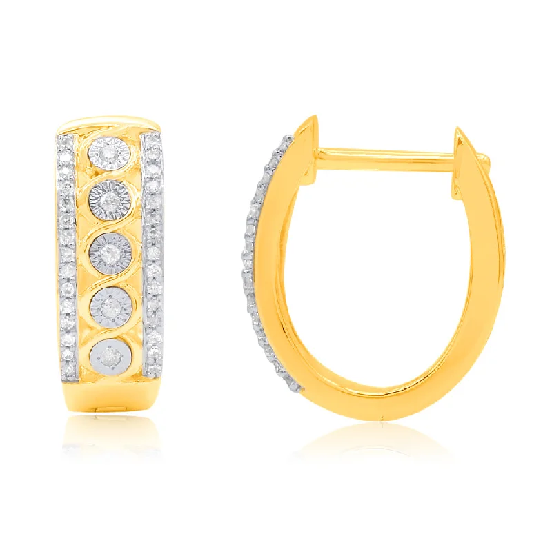 Sterling silver rings with vibrant turquoise stones -9ct Yellow Gold Diamond Hoop Earrings With 70 Brilliant Diamonds