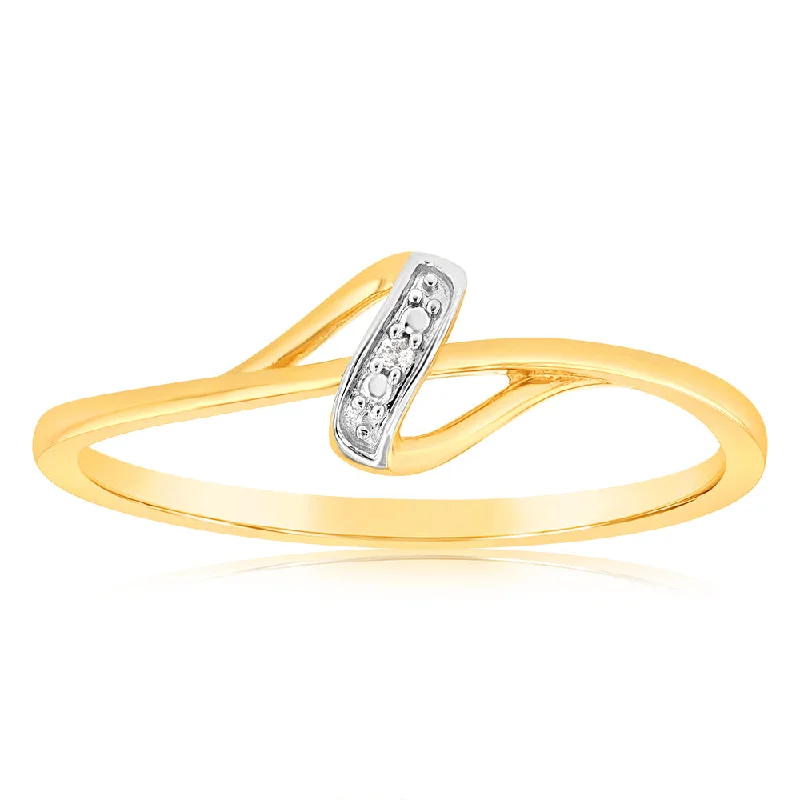 Rings with rose quartz for soft romance -9ct Yellow Gold With 1 Brilliant Cut Diamond Ring