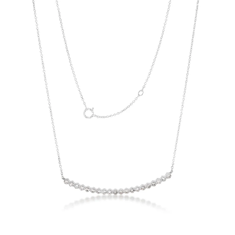 Rings with citrine stones for sunny vibes -14ct White Gold 1/2 Carat Diamond 45cm Chain With 20 Diamonds