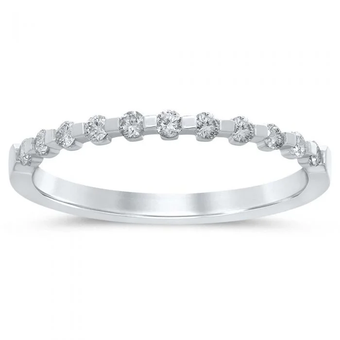 Rings with hematite for sleek metallic sheen -18ct White Gold 1/4 Carat Diamond Eternity Ring with 11 Brilliant Diamonds