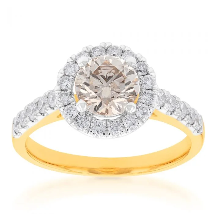 Rings with wide bands for statement wear -18ct Yellow Gold 1.50 Carat Diamond Ring With 1 Carat Australian Diamond