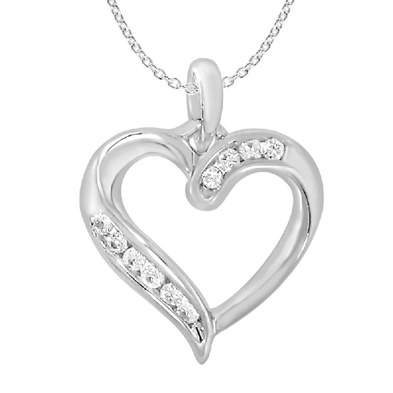 Rings with wave patterns for ocean vibes -9ct Elegant White Gold Diamond Pendant With 45cm Chain