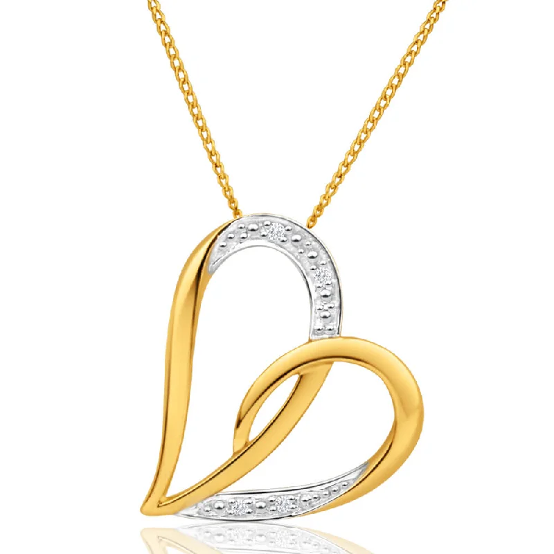 Rings with bold ruby stones for drama -9ct Radiant Yellow Gold Diamond Pendant With Chain