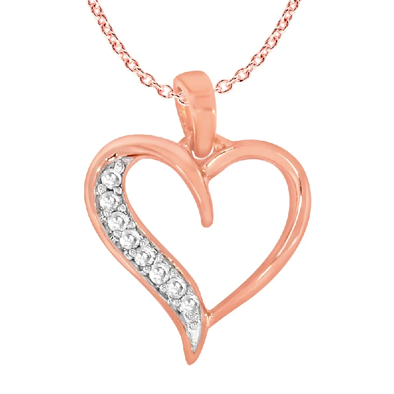 Rings with matte gold for subtle luxury -9ct Rose Gold Diamond Pendant With 45cm Chain