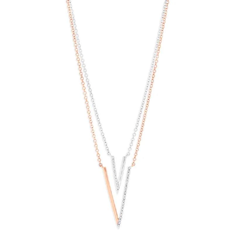 Rings with polished opal for iridescent beauty -9ct Rose Gold Diamond Pendant With Chain