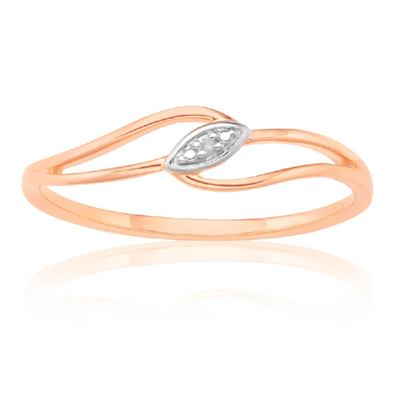 Rings with bezel-set peridot for safety -9ct Rose Gold Diamond Ring with 1 Brilliant Cut Diamond