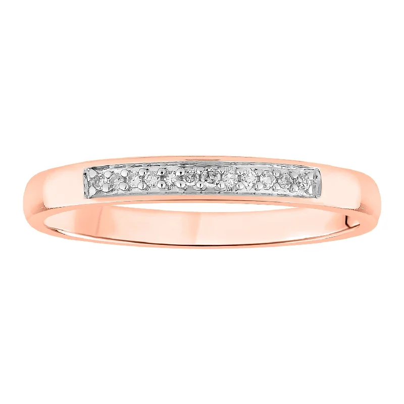 Rings with vine-wrapped bands for nature -9ct Rose Gold Diamond Ring with 12 Brilliant Diamonds