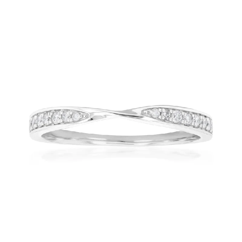 Rings with raw topaz for icy charm -9ct White Gold Diamond Eternity Ring with 16 Brilliant Cut Diamonds