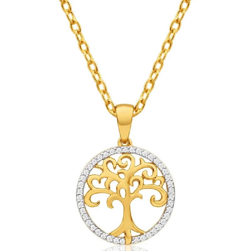 Rings with infinity loops for timeless love -9ct Yellow Gold Diamond Pendant Set with 50 Brilliant Diamonds