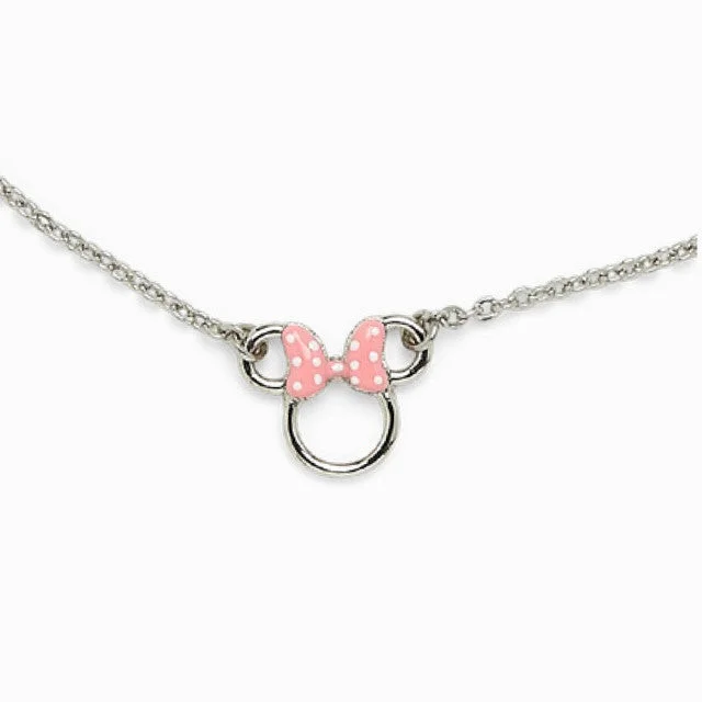 Necklaces and pendants with diamond pendants for a luxurious sparkling effect-Disney Pura Vida Minnie with Pink Bow Chain Anklet