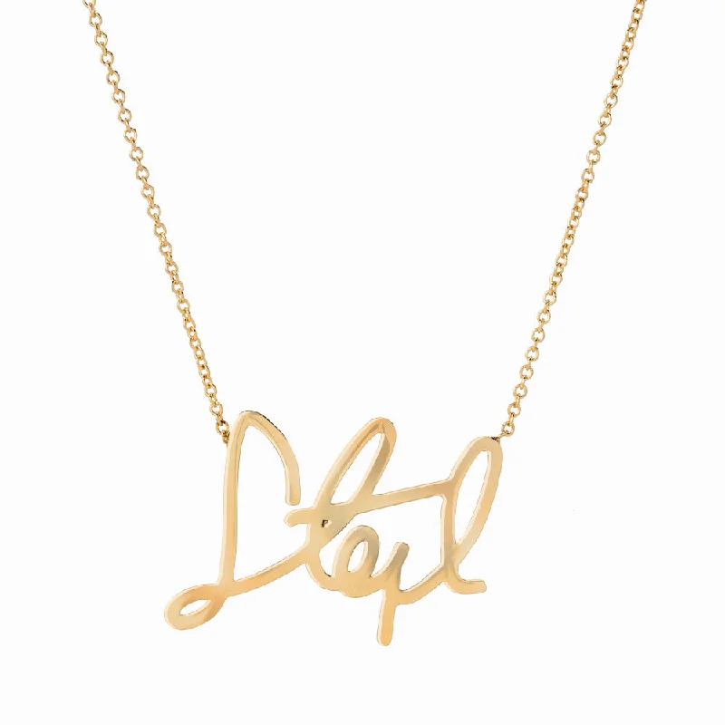 Best necklaces and pendants with opal and gold for a vibrant, luxurious contrast-Single Name Custom Signature Necklace Without Diamonds