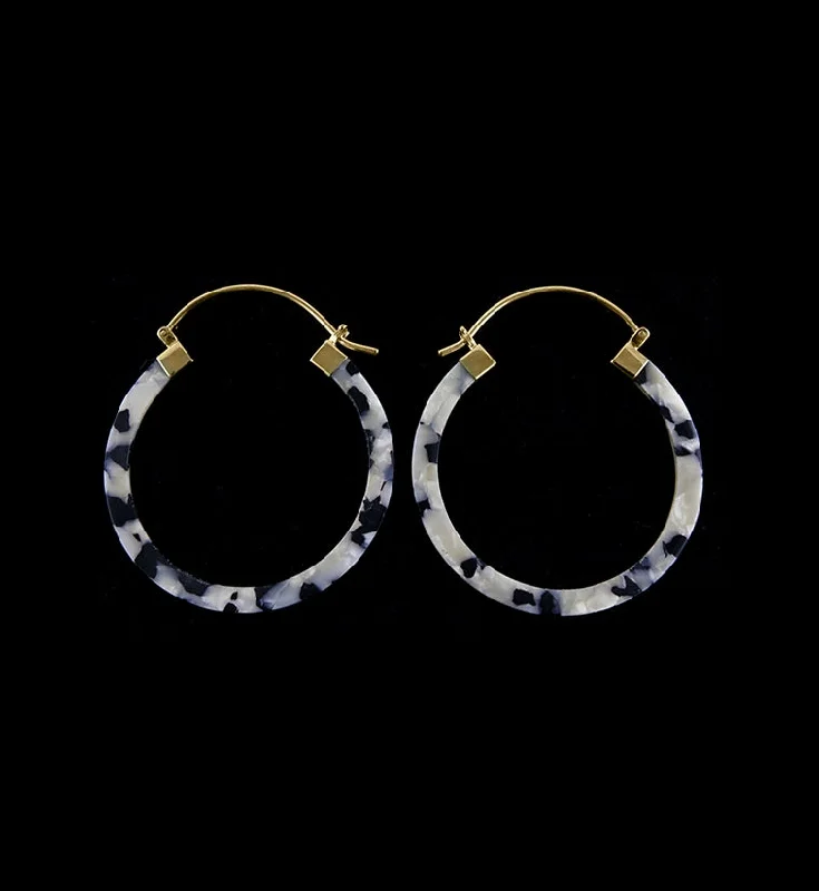 Small hoop earrings for a delicate and understated everyday wear-14G Burrow Black & White Fructose Acetate Hangers