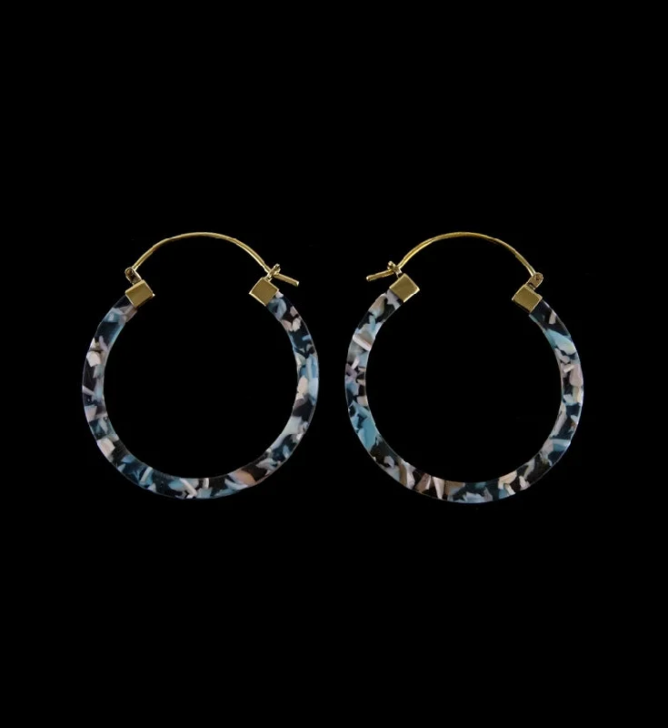 Stylish hoop earrings with diamond accents for an elegant and sparkling effect-14G Burrow Blue Freckle Acetate Hangers