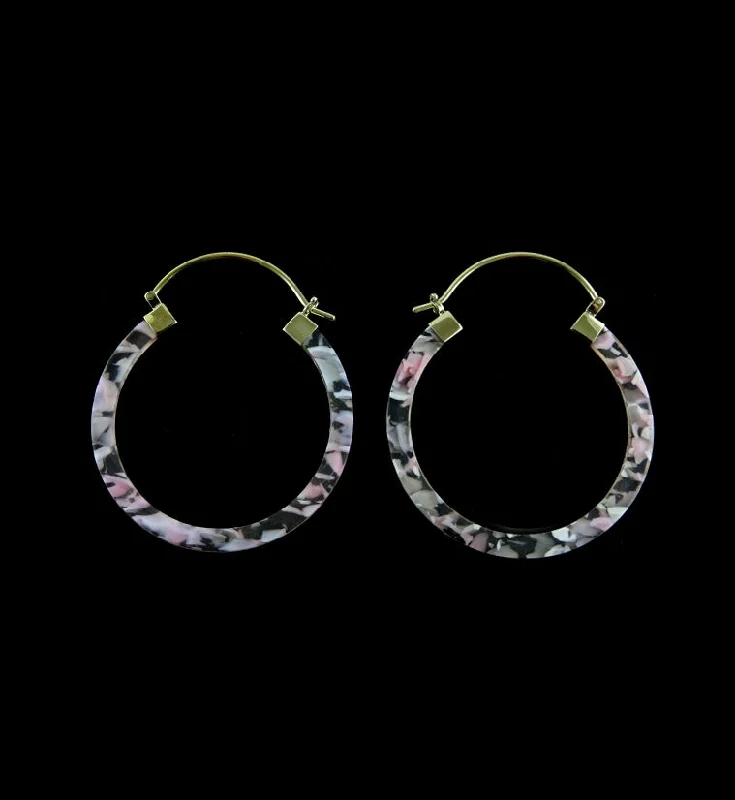 Best hoop earrings with sterling silver for an affordable and chic design-14G Burrow Pink Freckle Acetate Hangers