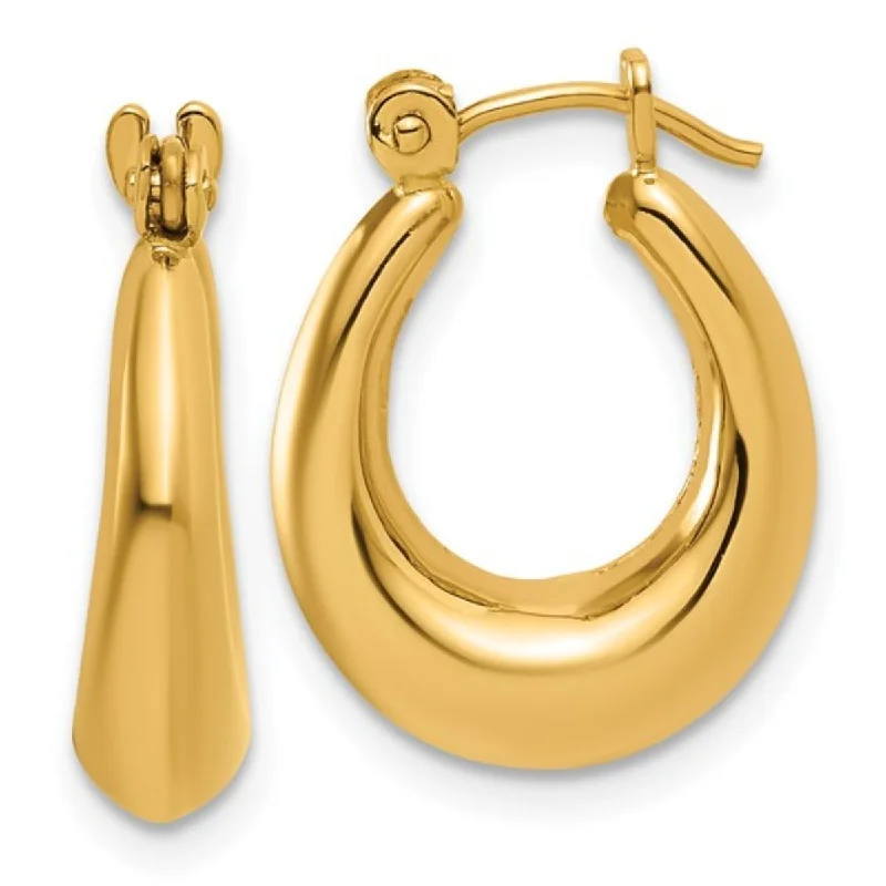 Best hoop earrings with vintage coins for a retro, antique-inspired style-14k Y Gold Lightweight Hollow Hoop Earrings