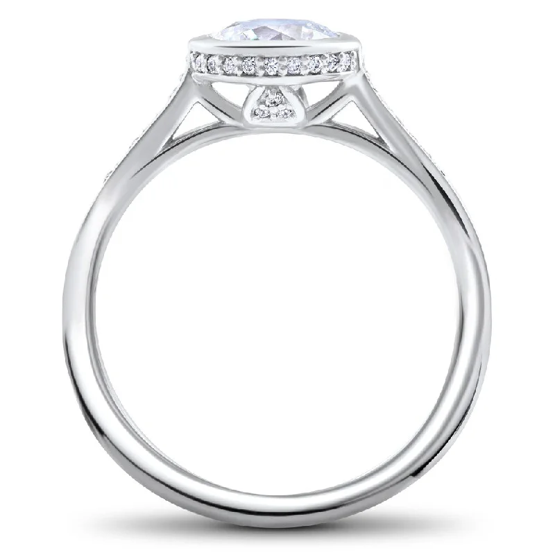 Engagement rings with star sapphire for glow -14k White Gold 5/8 ct Lab Grown Eco Friendly Diamond Engagement Ring