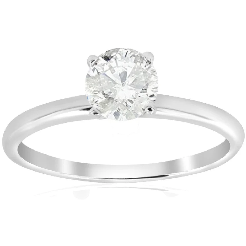 Engagement rings with bold coral for vibrancy -14k White Gold 5/8 ct TDW Diamond Solitaire Engagement Ring