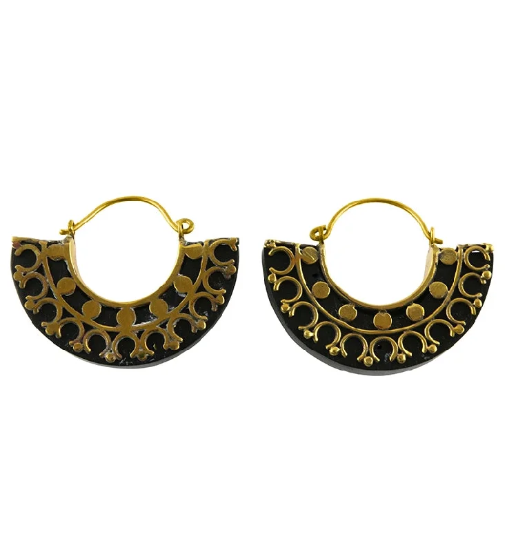 Best hoop earrings with gold for a luxurious and timeless look-18G Acuate Wooden Hangers - Earrings