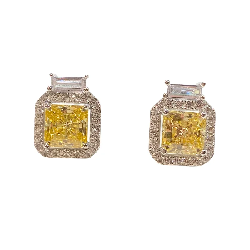 Best hoop earrings with detachable studs for a versatile and adjustable accessory-Adriene Birthstone Square Studs