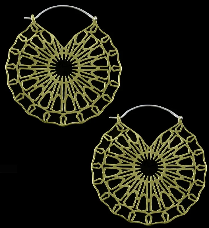 Lightweight hoop earrings for comfortable and all-day wear-Aerial Brass Earrings - Weights