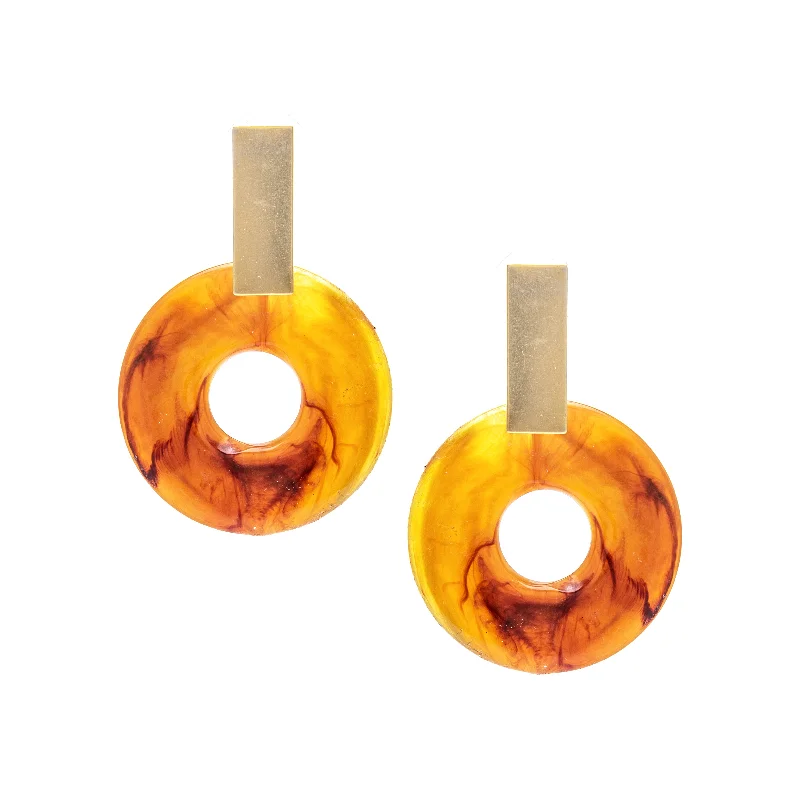 Best hoop earrings with enamel details for a colorful and modern look-Alicia Tortoise Shell