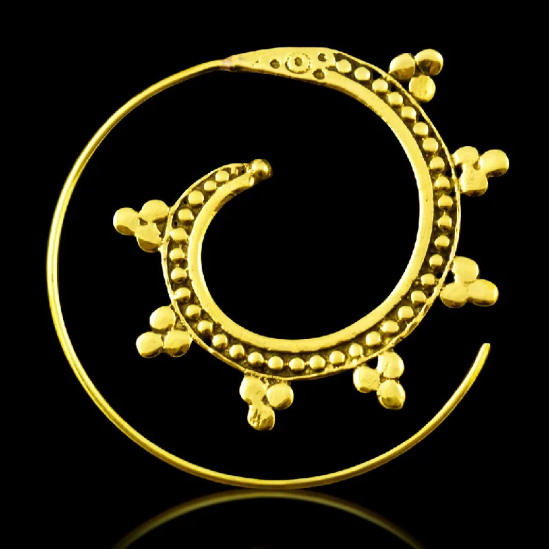 Hoop earrings with a chunky design for a bold and trendy statement-<span>BRE-306<span>: </span></span>Bindi Spirals