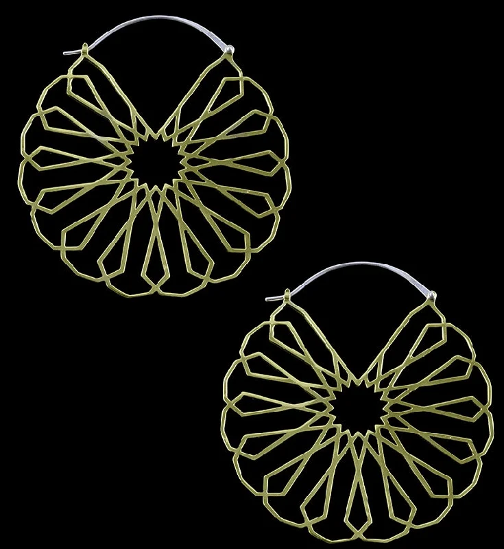 Hoop earrings with twisted metal designs for a dynamic and modern style-Borderline Brass Earrings - Weights