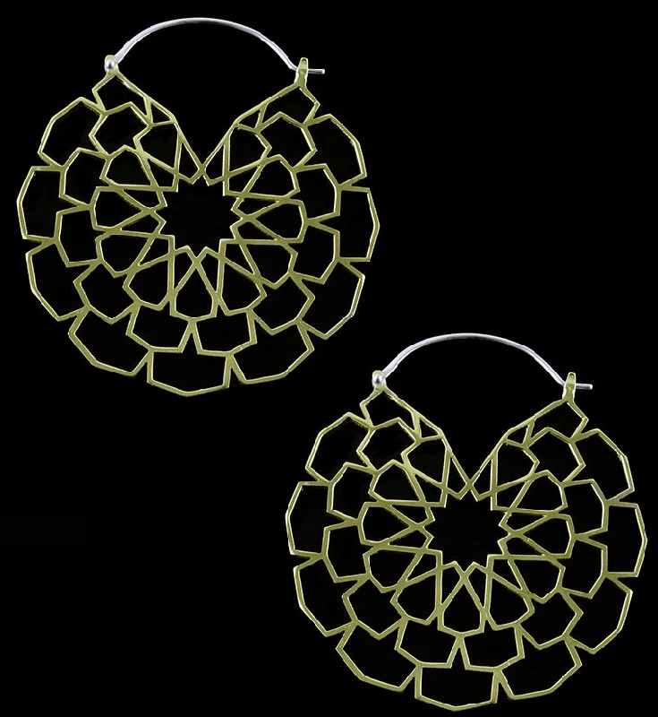 Medium hoop earrings for an everyday look with the perfect balance of style-Buxom Brass Earrings - Weights