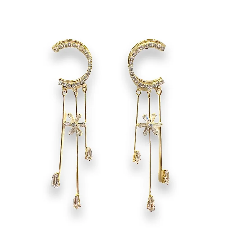 Best hoop earrings with vintage-style detailing for a nostalgic and timeless look-C Crystal Dangle Earrings