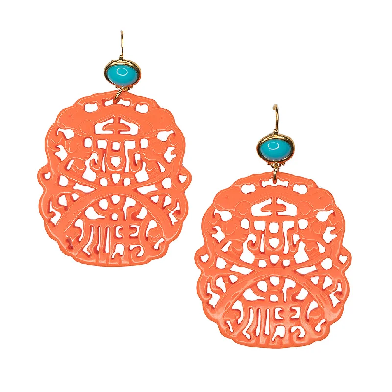 Hoop earrings with satin finishes for a smooth and elegant appearance-Carved Coral Pierced Earrings