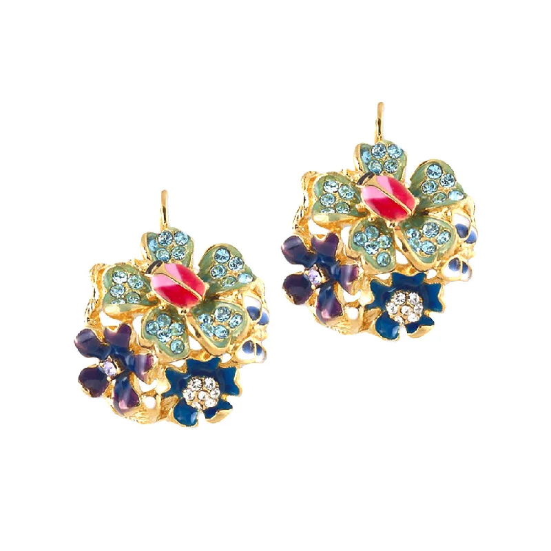 Best hoop earrings with gold for a luxurious and timeless look-Cool Multi Pastel Flower Eurowire Earrings