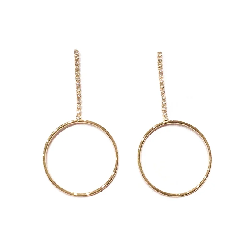 Hoop earrings with leather accents for a sleek and bold combination-Krista Circle Earrings