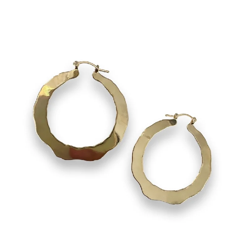 Best hoop earrings with angel wing accents for a spiritual and meaningful design-Brianna Gold Filled Flat Ripple Hoops