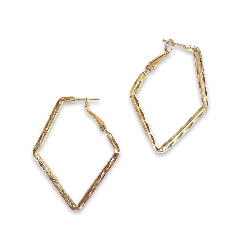 Best hoop earrings with vintage-style detailing for a nostalgic and timeless look-Crysta Geometric Diamond Hoops