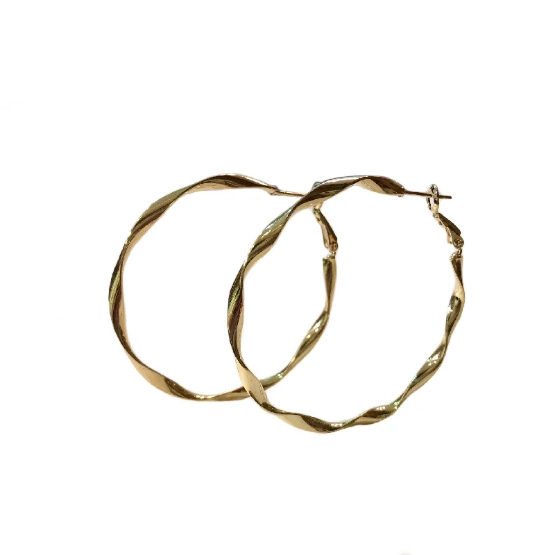 Best hoop earrings with gold for a luxurious and timeless look-Crysta Ribbon Hoops