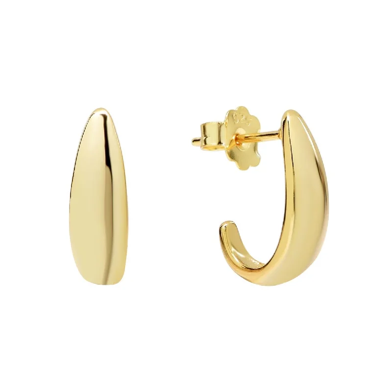 Best hoop earrings with minimalist designs for a clean and modern aesthetic-Curved Chunky Studs