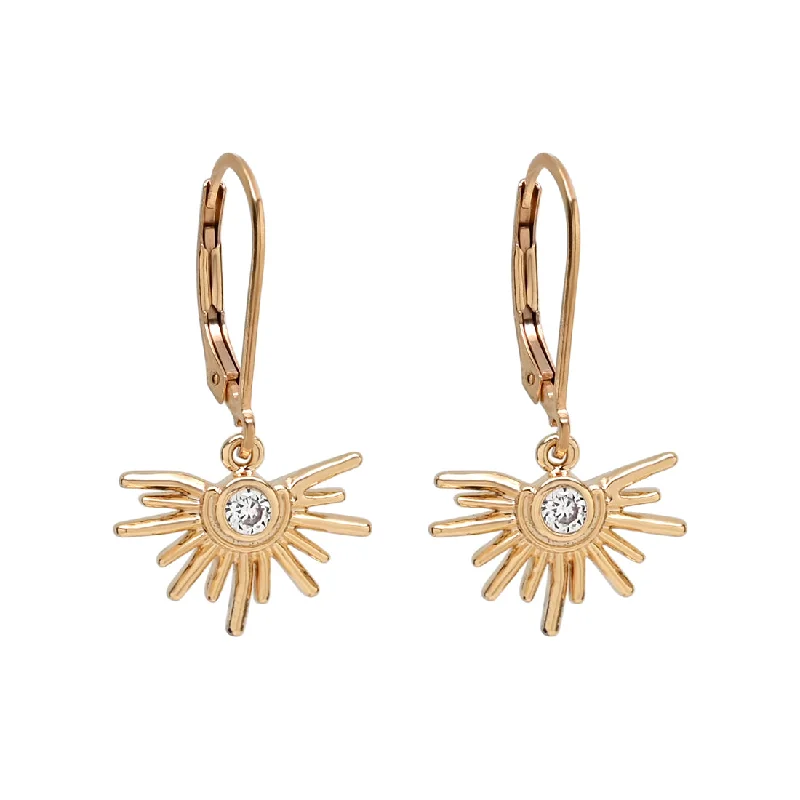 Best hoop earrings with angel wing accents for a spiritual and meaningful design-CZ Starburst Leverback Earrings