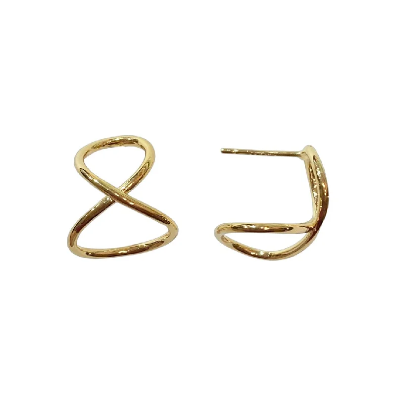 Best hoop earrings with textured silver for a rustic and organic finish-Deandra Infinity Hoops