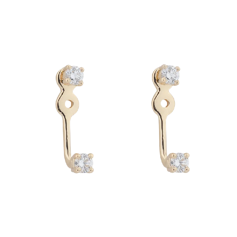 Hoop earrings with infinity loop designs for a continuous and eternal shape-Diamond Floater Ear Jackets