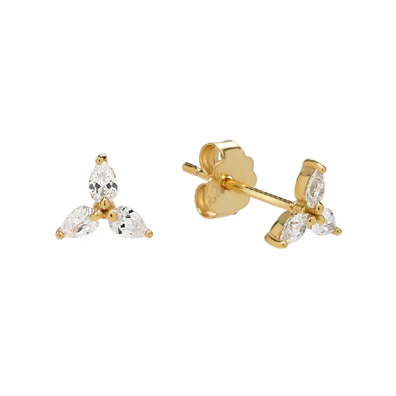 Hoop earrings with faceted crystals for added sparkle and shine-CZ Windmill Studs