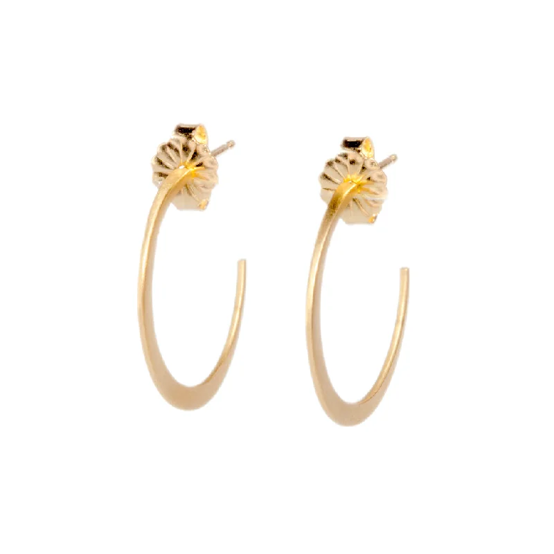 Hoop earrings with oversized designs for a bold, fashion-forward statement-<!--ER823-->crescent hoop studs