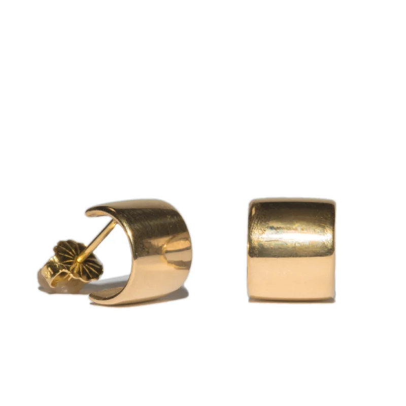 Hoop earrings with luxe velvet finishes for a rich and luxurious touch-<!--ER886-->tubular mirror studs