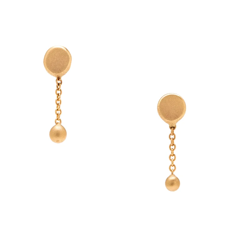 Hoop earrings with textured gold for a refined and sophisticated aesthetic-<!--ER913--> short round ball and chain earrings