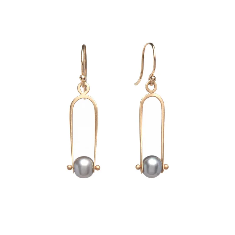 Best hoop earrings with enamel details for a colorful and modern look-<!--ER938-->deco pearl arch earrings