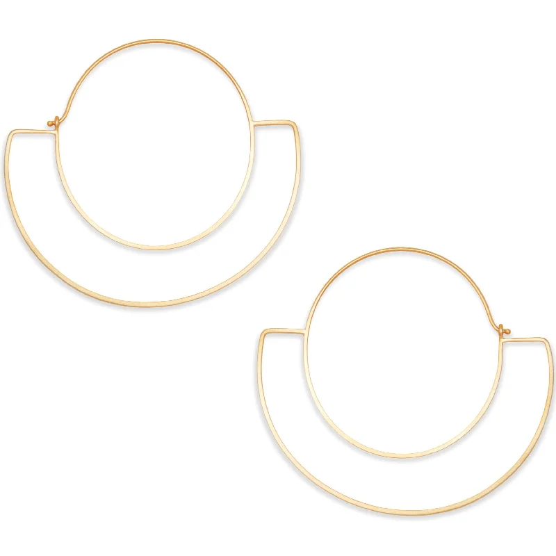 Hoop earrings with gold accents for a warm, elegant statement piece-<!--ER943--> rainbow hoops