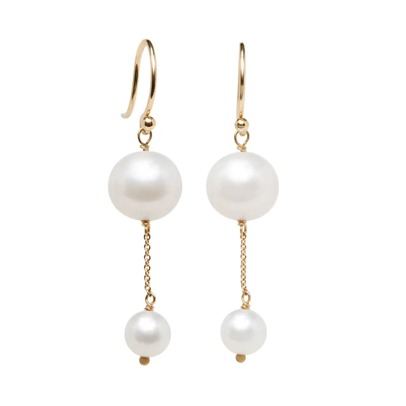 Hoop earrings with stacked layers for a bold and textured design-<!--ER978-->linear pearl drops