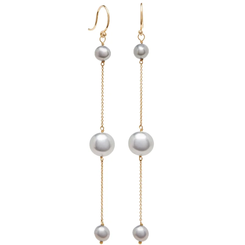 Hoop earrings with removable pendants for a versatile and customizable accessory-<!--ER979-->long linear pearl drops