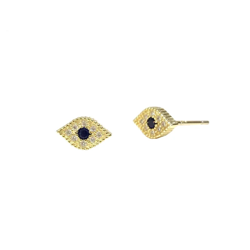 Hoop earrings with tortoiseshell designs for a chic and classic style-Evil Eye Sapphire Pave Earrings