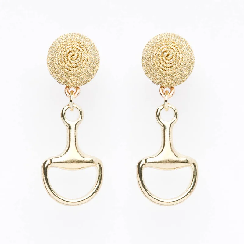 Best hoop earrings with minimalist designs for a clean and modern aesthetic-Bit Earrings Gold - Thread