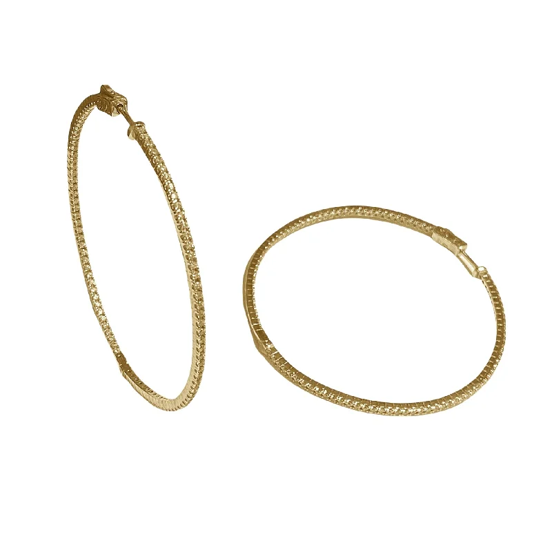 Hoop earrings with a matte finish for a sleek and sophisticated appearance-French Clasp Pave XL 2.25” Hoops